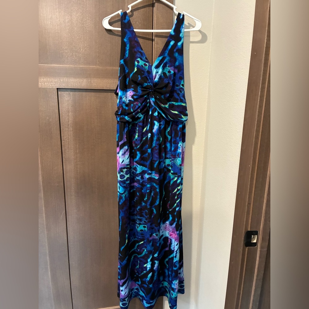 Fashion Bug Blue and Purple Maxi Dress